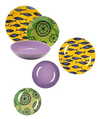 Excelsa Afrika Viola, posto tavola 3 piatti, in fine porcellana - Immagine 1 di 4