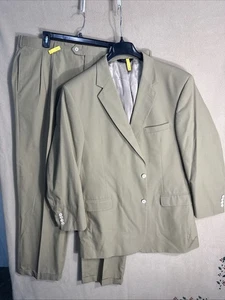 Jos A Bank 48XL Havana Solid Tan Light Brown 43x32.5 2 Piece Suit Cotton Poly - Picture 1 of 18