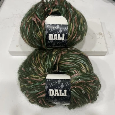 2 Green Nylon/Mohair Yarn Feza DALI 242 yards each color code 336 - Image 1 of 4
