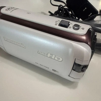 Panasonic HC-W570M White Digital Hi-Vision Camcorder 32GB w/Battery, Charger - Image 1 of 4