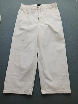 Pantalones informales Banana Republic para mujer talla 31/12 blancos de pierna ancha elásticos Foto 1 de 4