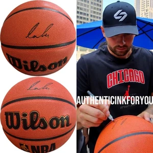 LUKA DONCIC SIGNED NBA BASKETBALL W/ EXACT VIDEO PROOF LAKERS LEBRON AUTOGRAPH - Picture 1 of 3