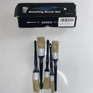 DEKESI 5 Pcs, Boars Hair Soft Detailing Brush Set Leather, Exterior, Wheels, Etc - Picture 1 of 10