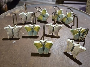 Ganci Anelli per Tenda Doccia Farfalla Set di 10 Colori Pastello Primaverili - Foto 1 di 3