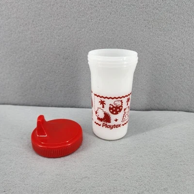Playtex Sippy Cups Dinosaurio Rojo Sin Válvulas 1995 De Colección Foto 1 de 4