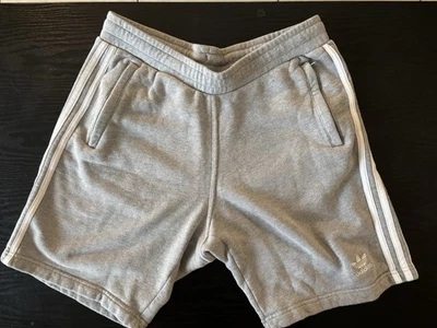 Mens Adidas Original 3 Stripes Trefoil Shorts Grey 10in - Image 1 of 3