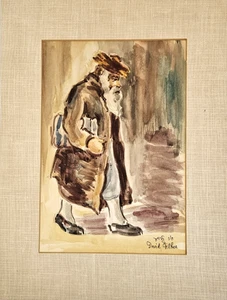 Original Signed Watercolor by David Gilboa, One of the Last Kabbalists of Safed - Picture 1 of 10