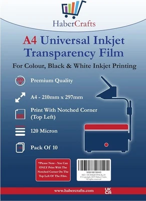 Universal Inkjet Transparency Film A4 Clear OHP Sheets Ink 10 Sheets,  - Image 1 of 4