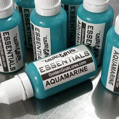 THE GOLDEN GRUB LURE CO NEW 1 OZ AQUAMARINE Essentials Color Fishing Soft Plastic Bait Lure Making