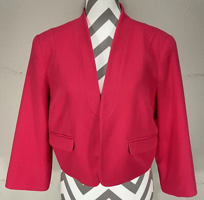 Worthington Cropped Lined Blazer Virtual Pink Women's Size Large New With Tags  - Image 1 of 4