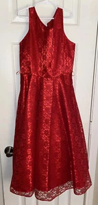 Good girl USA Lace Red Dress Girls Size 16 - Picture 1 of 4