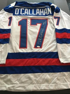 JACK O'CALLAHAN AUTOGRAPHED 1980 OLYMPIC JERSEY J.S.A. AUTHENTICATED - Picture 1 of 13