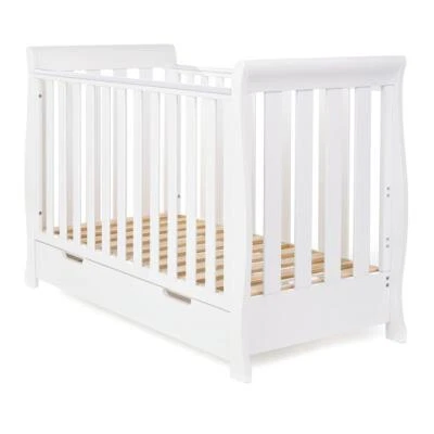 Obaby Stamford MINI Cot Bed White with Under Storage Drawer Baby to Toddler Bed - Image 1 of 4