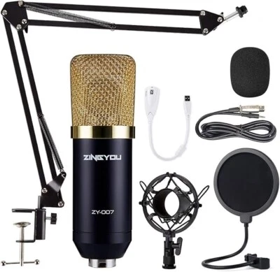 ZINGYOU Condenser Microphone Bundle, ZY-007 Professional Cardioid Studio Mic - Image 1 of 4