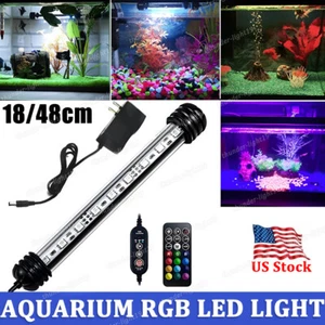 Multi-color RGB Aquarium Underwater LED Light Fish Tank Submersible Lamp +Remote - Picture 1 of 14