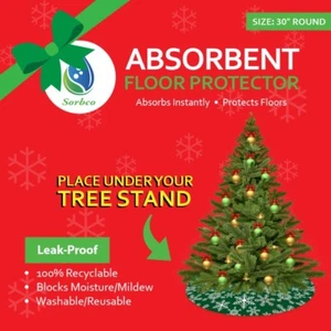 Sorbco Leak-Proof Absorbent Floor Protector Christmas Tree Mat - NEW, Sealed - Picture 1 of 4