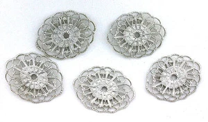 TEN ORNATE 29mm x 22mm SILVER TONE FILIGREE FINDINGS CF36 - Picture 1 of 1