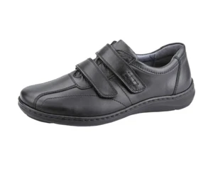Waldläufer Herrenschuhe Slipper Klett Herwig schwarz Leder Weit Einlagen - Bild 1 von 6