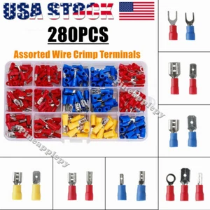 Kit connettori vanga/crimpatura/anello terminali elettrici isolati 280 pezzi - Foto 1 di 12