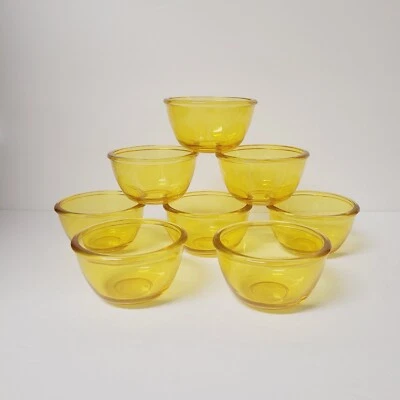 Set of 8 Yera Glass Custard Fruit Dessert Ramekins Bowls Cups Yellow 4oz - Image 1 of 4