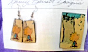 CALVIN AND HOBBES EARRINGS SET UNIQUE ONE OF A KIND GIFT - Picture 1 of 1