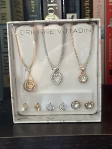 Adrienne Vitradini Juego de Nueve Piezas Joyería Corazón Collares y Aretes - Imagen 1 de 3