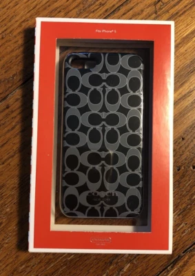 Nuevo con etiquetas Nuevo Estuche Coach Negro y Plateado Logo iPhone 5 5S Snap On Foto 1 de 4