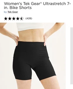 Womens Tek Gear XXL BIKE SHORTS NWT High Rise stretch Wicking Pockets 2XL Black - Picture 1 of 8