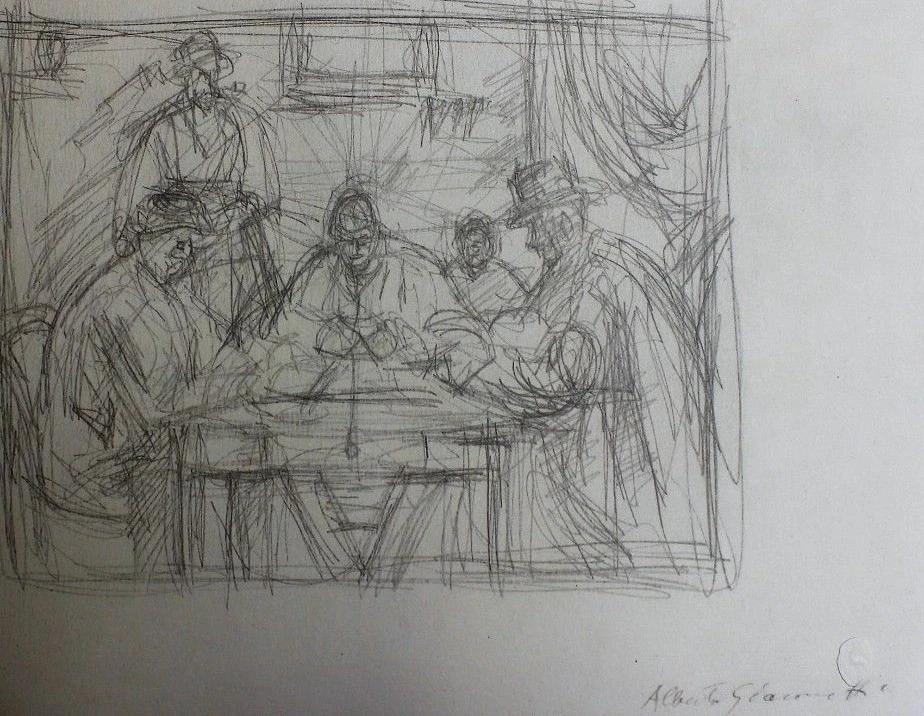 Alberto Giacometti Photoengraving Copia dai Giuocatori di Carte 1963 Excellent Foto 1 de 1