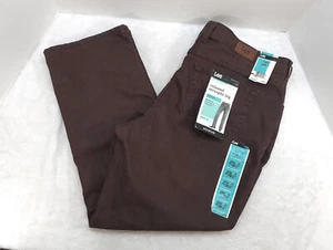 Lee At The Waist Jeans Damen 20W P Relaxed Fit Straight Leg Stretch Braun Neu mit Etikett - Bild 1 von 13