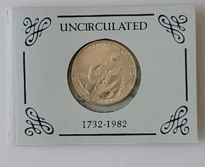 1982-D Uncirculated George Washington 90% Silver Commemorative Half Dollar Coin - Picture 1 of 4