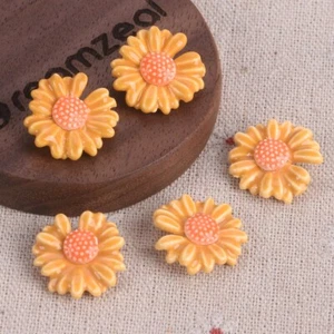 10pcs 18mm Daisy Flower Shape Hole on Back Loose Ceramic Beads For DIY Jewelry - Picture 1 of 21