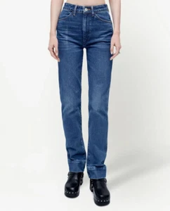 NWT RE/DONE Levi's 70's Straight-Leg Mid-Rise Jeans Size 29 River Blue - Picture 1 of 8
