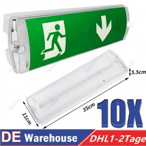 10X Notleuchte LED Notbeleuchtung Rettungszeichenleuchte Fluchtwegleuchte  Akku - Bild 1 von 13