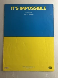 Partituras de colección: It's Impossible (Somos Novios) Sid Wayne & A Manzanero 1968 - Imagen 1 de 6