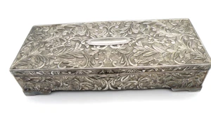 Vintage Godinger Silber getönt verziert detailliert Design Luxus Schmuckschatulle 9"x3,5" - Bild 1 von 14