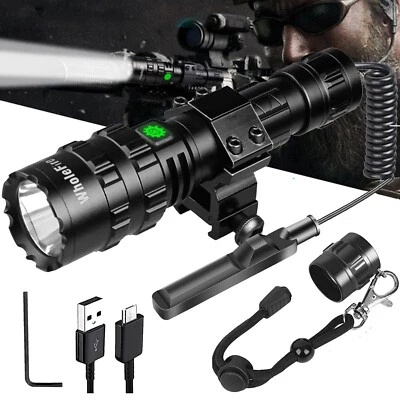 WHOLEFIRE / GARBERIEL 500000 Lumens Tactical Gun Flashlight Picatinny Rail Mount for Hunting Shooting