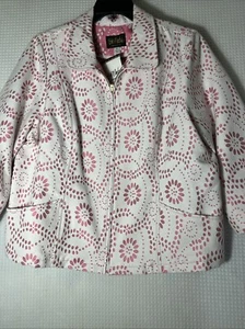 Giacca Bob Mackie indossabile art full zip XL nuova con etichetta - Foto 1 di 4