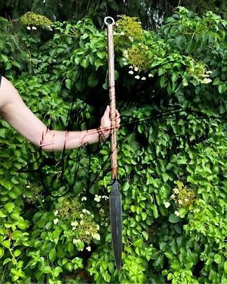 LANZA ZULÚ CAZA ACERO ALTO CARBONO HECHA A MANO UBR PERSONALIZADA CON MANGO TALLADO Foto 1 de 4