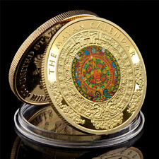 Mexico Maya Culture Gold Plated Coin Prophecy Calendar Commemorative Token Coin