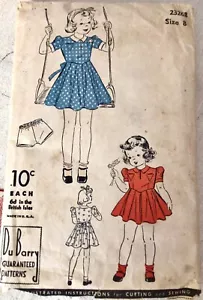 Abito bambina vintage anni '30 modello, taglia 8, 1939, DuBarry 23268 - Foto 1 di 1