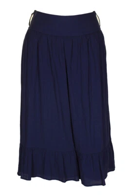 Ny Collection Petite Navy Ruffled A-Line Skirt PXS - Изображение 1 из 3