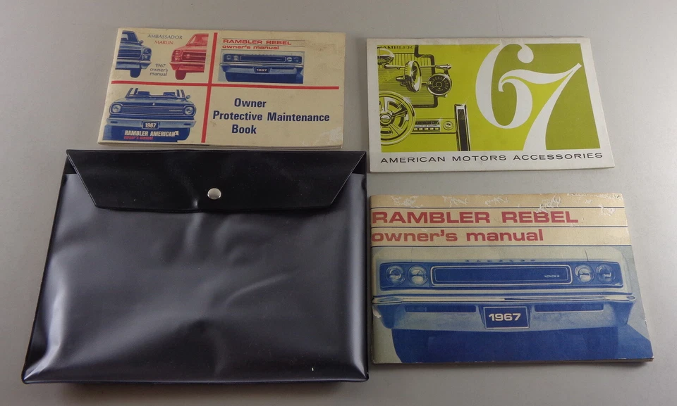 Cartella + Manuale Di Istruzioni AMC RAMBLER + REBEL Del 1967 - Immagine 1 di 1