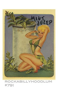 Neu Pinup Mädchen Poster 11x17 Vintage Retro Kunst 40er Jahre neuwertig Julep Cocktail Mädchen - Bild 1 von 1