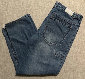 VTG Y2K Attitude Signature Denim Mens Blue Jeans Size 43x31 Baggy - Picture 1 of 17