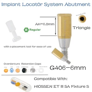 Pilar localizador de implantes dentales regular AH = 6,0 mm tapa de retención ajuste Hiossen Osste - Imagen 1 de 67