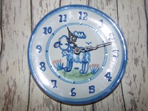 MA Hadley Pottery Lamb Sheep round wall clock - Picture 1 of 7