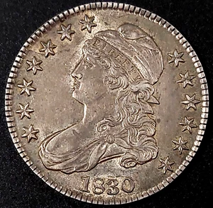 ¡Medio dólar busto tapado 1830! ¡Detalles nítidos! - Imagen 1 de 6