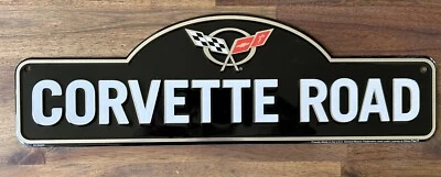 GM US Schild Corvette Road - 45x15 cm Vette Big Block V8 Ami
