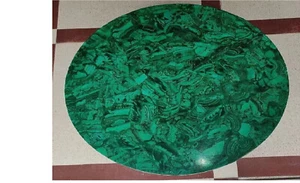 Tavolo da pranzo in pietra malachite artigianale 30" design unico fatto a mano arredo giardino - Foto 1 di 8